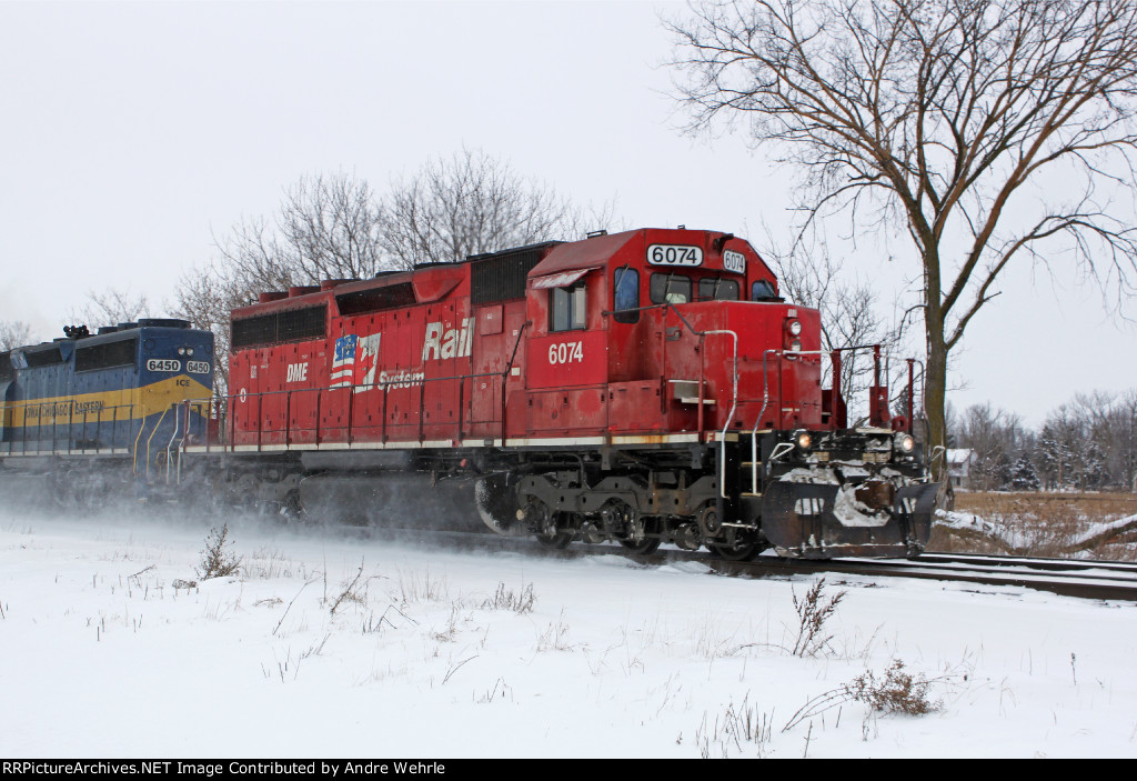 DME 6074 and ICE 6450 are power for train 282 EB